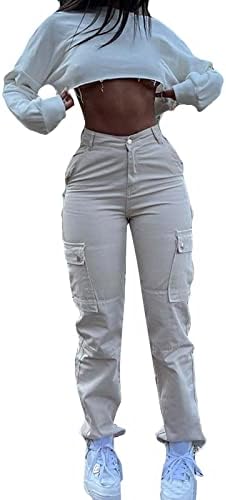 Huенски женски Божиќни удобни панталони хип хоп мода со цврста боја фармерки тренингот џемпери џогери дневни панталони