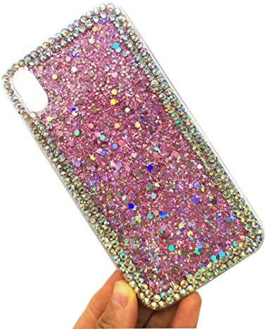 За iPhone XS Max Case, за iPhone XS Max Glitter Sparkle Bling Case за Girly Women, заштитно покритие на браникот на Rhinestone
