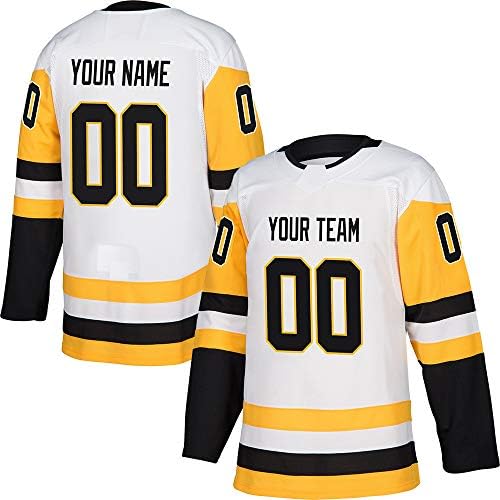 Pullonsy White Прилагодено хокеј Jerseyерси за мажи жени млади S -8xl алтернативно извезено име и броеви - Направете свои