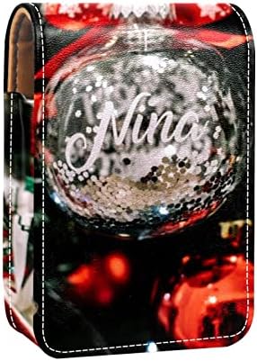 Црвена Божиќна топка Пренослив Организатор На Кармин Со Огледална Дамска Мини Чанта За Шминка Трае До 3 Кармин