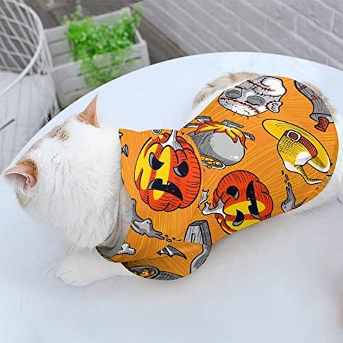 Среќна мачка за Ноќта на вештерките Едноделна кошула Трендовски костум за кучиња со додатоци за домашно милениче