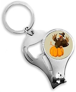 Среќен ден на благодарноста на Денот на благодарноста Пумкин шема клуч за ланец на ланец со повеќе функции за нокти за шишиња
