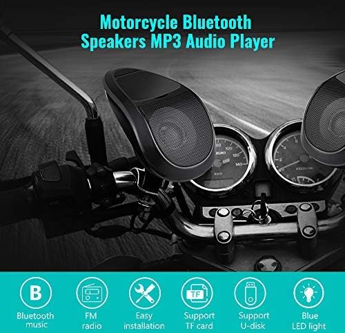 Масо водоотпорен Bluetooth звук мотоцикл стерео звучници со LED светло 2 компјутери сребро