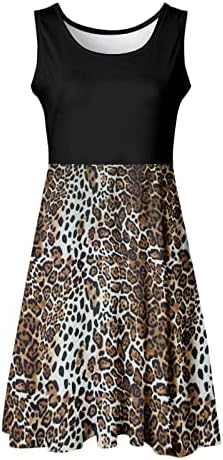 Kulywon жени летни фустани 2023 леопард крпеница без ракави фустан со резервоарот тенок висока половината миди фустан фустан