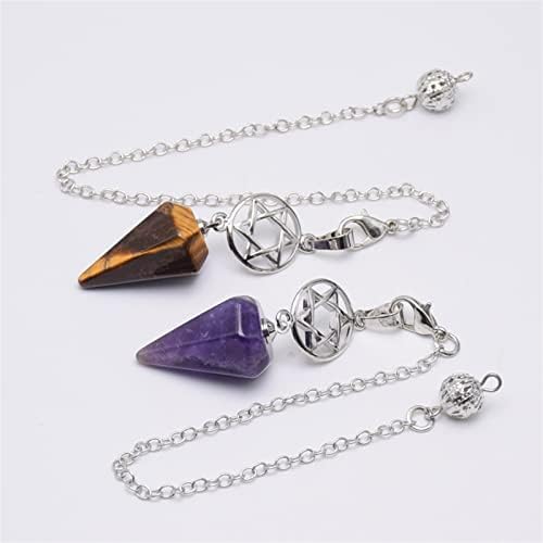 KOFOFORD CRISTAL PENDULUMS за Dousing Amulet Divination Meditation Cone Pendulum Природен камен кварц Поенти за приврзоци