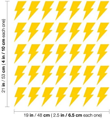 Сет од 35 винилни wallидни уметнички декларации - Молња на молња - од 4 x 2,5 секој - трендовски лепило налепница геометриски