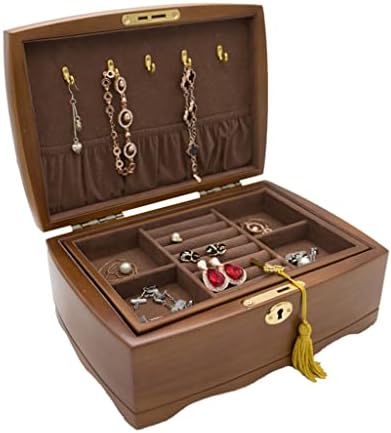 CXDTBH Исклучителна Европска Ретро Дрвена Рачна Кутија За Накит За Накит Кутија За Накит Со Брава