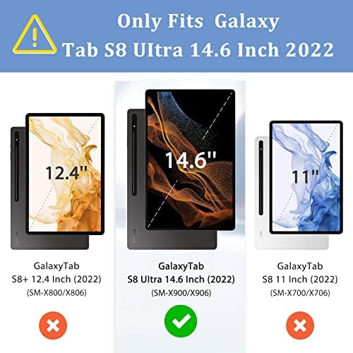 Случај со празни раце За Samsung Galaxy Tab S8 Ultra Case 2022 со Држач За Пенкало S, Агли На Повеќе Гледање, Сите Нови Pu Кожа
