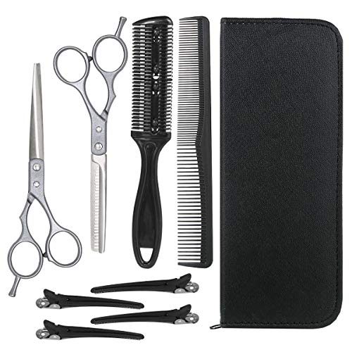 8 парчиња професионални фризери со бербер ножици Поставете ножици за сечење коса, истенцирање на ножици чешел за коса, фризури за фризури