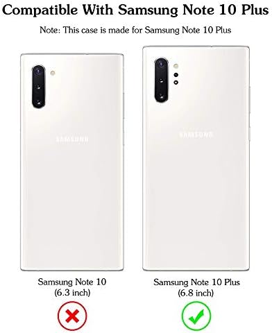 Компатибилен Со АИГОМАРА Samsung Galaxy Забелешка 10 Плус Куќиште За Позлата На Срцето Црн Капак Заштита Од Удари На Целото Тело Случај За Безжично Полнење Против Гребење