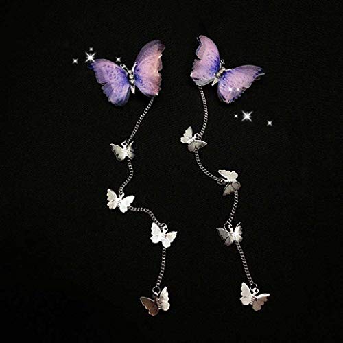 Хгввнм Нов корејски Предиво Пеперутка Шноли Елегантен Метал Ресел Долга Коса Клипови За Жени Мода Партија Коса Додатоци