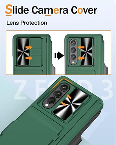 BXYJY За Samsung Galaxy Z Пати 3 Случај Вграден Картичка / S Држач за Пенкало &засилувач; HD Заштитник На Екранот &засилувач; Kickstand &засилувач; Слајд Леќа Заштитен Прозорец, Телеф?