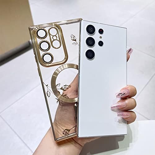 Wpcase Магнетна Јасна Кутија Дизајнирана За Samsung Galaxy S23 Ултра Вграден Заштитник На Објективот На Фотоапаратот Дизајн