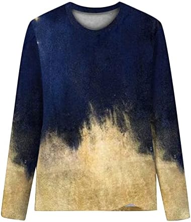 LCEPCY Обични врвови на туника за жени сјајни графички печатени маички со тркалезен врат 3/4 ракави блузи 2023 летен пуловер