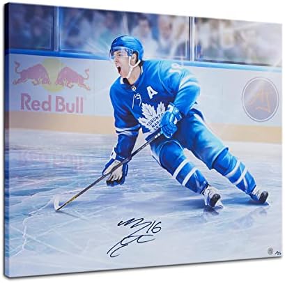 Мич Марнер го потпиша хокејскиот акција Торонто 26x32 уметнички платно /25 - Автограмирана NHL уметност