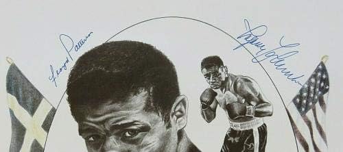 Флојд Патерсон и Ингемар Јохансон потпишаа 18x24 литографски бокс ~ JSA LL25404 - Автограмска боксерска уметност