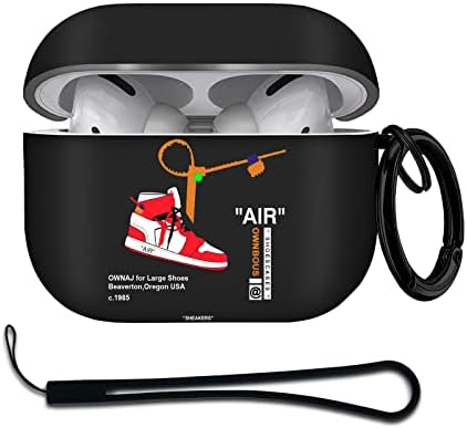 Gedicht за AirPods Pro 2 -та генерација кутија 2022 воздушни спортови чевли со лента, заштитни TPU меки случаи, покријте го засилен за Apple Airpod Pro 2 со клуч за жени за жени ， црна црв