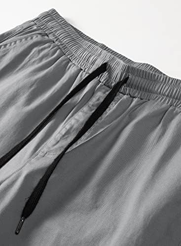 Pantsирр Менс Обични џогери Панталони - памук влечење со панталони со карго панталони за пешачење на отворено, патеки за џогирање