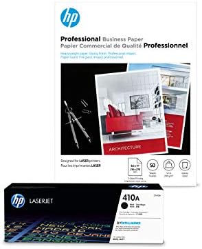 HP 410a Црн Тонер + HP Професионална Хартија, Сјајна, Ласерска, 8,5 x 11, 50 листови