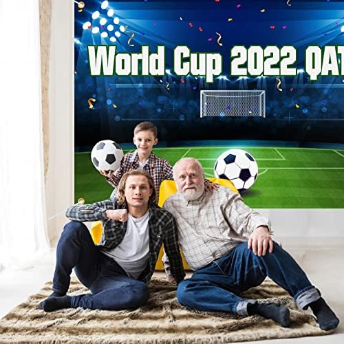 Катар 2022 Фудбал Светски турнир Заднини Банер декор Зелена - Фудбалски куп натпревари на фудбалски турнир за забава Теми украси за бар -спортски тематски роденденск