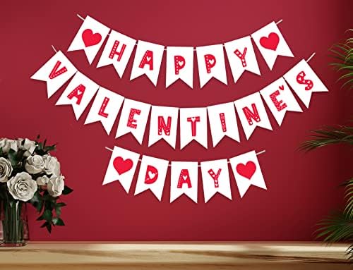 Среќен Денот На Вљубените Банер-Bunting Банер - Срцето Знаци-Љубов Банер-Денот На Вљубените Фото Реквизит-Бонбони Срцето Вљубените