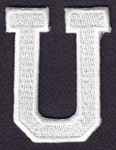 Букви - бела блок буква „у“ - железо на везена лепенка за апликација
