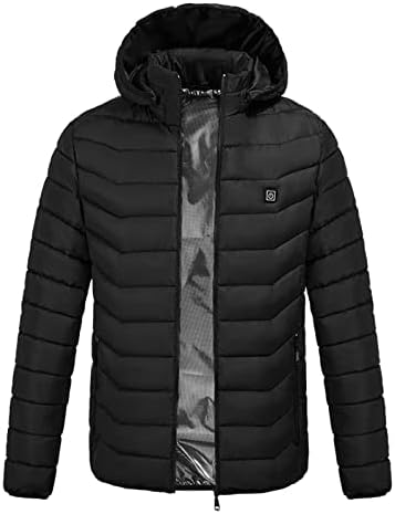 Ymosrh Mens јакни USB Електричен загреан палто јакна со качулка за греење зимски термички топли топли топки мажи спортски јакни