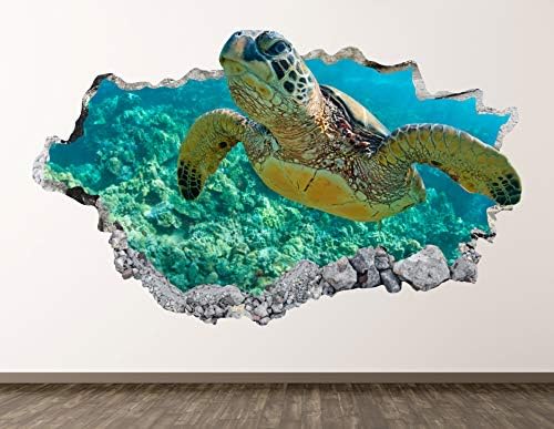 Дива желка wallидна декорална уметност декор 3Д разбиен океан животни налепница постер детска соба мурал обичај подарок bl685
