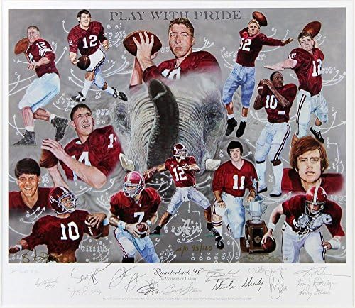 Алабама Кримсон плима го потпиша печатењето „Quarterback u“ - во кој се наоѓаат Stabler, Starr, Croyle & Todd - Autographed