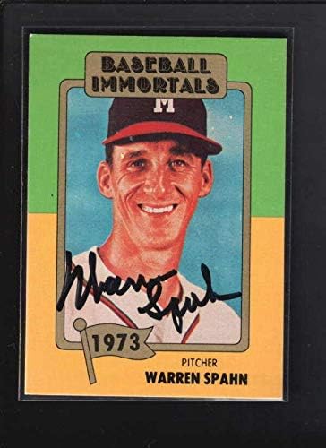 1980 Бејзбол Бесмртници #139 Ворен Спахн автентичен автограмски потпис AZ4594 - Автограмирани бејзбол