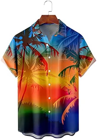 Xiloccer Beach Beach Mens Mens Cupted Butter Up Moil Moct Moilts For Men Најдобри кошула Најдобро вклопување во машки маици Хавајски