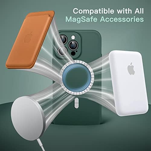 Џетех Магнетна Силиконска Кутија за iPhone 14 Pro 6.1-Инчен, Компатибилен Со MagSafe, Капак На Телефонот Со Целосна Заштита На Објективот На Камерата
