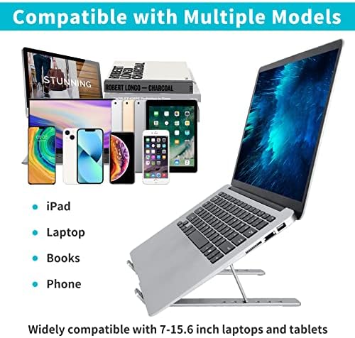 Туран лаптоп штанд за биро, прилагодлива висина на лаптопот, преносен лаптоп, алуминиум лаптоп штанд, преклопување на ергономски