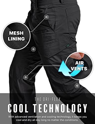 CQR Машки ладни суви тактички панталони, отпорни на вода, отворени панталони, лесни панталони за пешачење со лесен истегнување/права работа