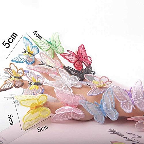 4 парчиња 3Д чипка ткаенина за шиење на пеперутка декор закрпи, лесно се прицврстува на вашата облека, коса, торба за DIY, прилагодете го вашиот стил станете уникатни, ?