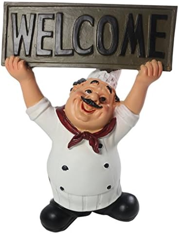 Kiaotime 15016c италијански готвач фигурини кујнски декор со добредојде знак табла Плакета дома кујна ресторан декор 8 “