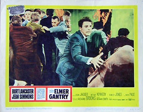 Елмер Гантри 1960 автентичен, оригинален Барт Ланкастер 11х14 лоби картичка 3 филмски постер