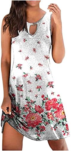 Пролетен и летен фустан за жени 2023 удобно модни дами случајни без ракави со ракави, печатен тенок фустан#