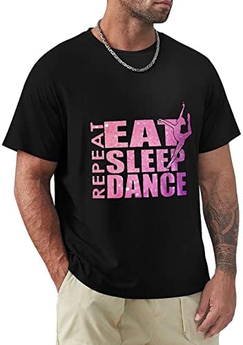Јадете сон танц Повторете машка маица памучна маица кратки ракави екипаж вратот графички матични летни празници на плажа врвови