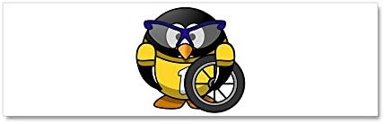 Автомобил Магнет 10 х 3 Инчен Малку Круг Пингвин-Велосипедист Во Жолта Маичка