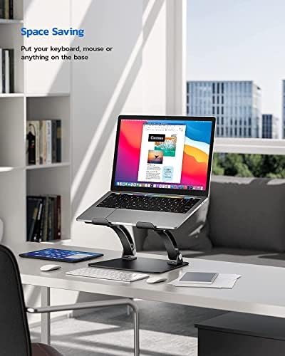 Стенд за лаптоп Nulaxy, ергономски агол на висина, прилагодлив лаптоп штанд за биро, држач за штанд на MacBook, лаптоп кревач компатибилен со MacBook, Dell, HP, сите лаптопи 11-17 “, ?