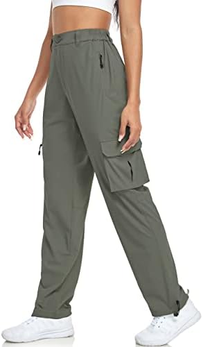 Ueенски женски пешачки панталони со лесни брзи суви атлетски панталони на отворено кампување искачувајќи се со џебови за голф