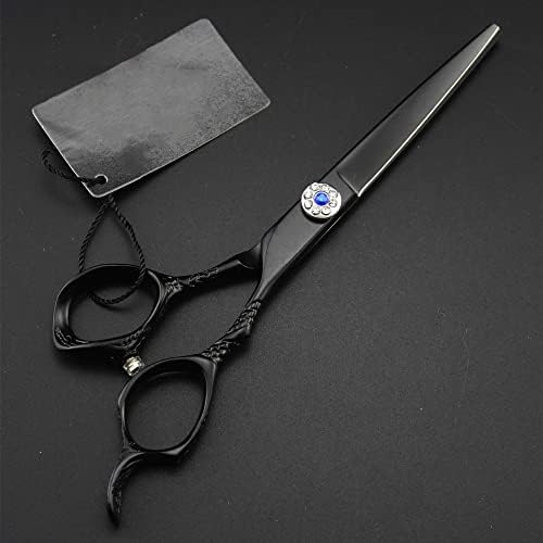 Ножици за сечење коса, 6 Инчен Професионалец Јапонија 440с Црни Ножици Скапоцени камења ножици за коса разредување на фризури берберски алатки ножици за сечење фриз?