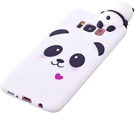 Телефонски случај на лаптоп за Samsung Galaxy S8 Case Soft Back 3D Cartone Panda Case Lovely Girly Bear Design Тенок флексибилен