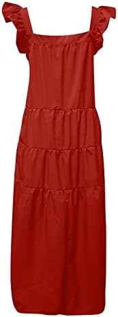 Fragarn излегува фустани за жени, женски обичен темперамент моден резервоар врвен цврст боја елегантен фустан