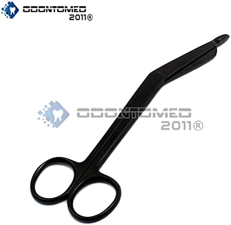 Одонтомед2011 ножици: црна обложена 5,5 завој на листери - тактички сите црни ODM