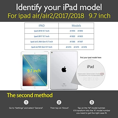 Gexmil iPad 9.7 Инчен 2018/2017 Случај, се однесува Cowhide Фолио Покритие за iPad 6-Ти Генерација / 5-Ти генерација вистинска