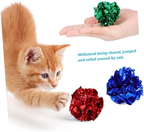 Ipetboom 25 парчиња кадифен играчки топка пушзат кадифни мачки играчки вградени пластични bellвонче