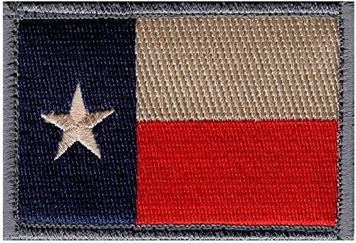 Лепенка со знаме на Тексас [Прицврстувач за кука -3,0 x 2.0]
