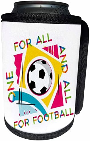 3drose Европска фудбалска топка, текст во боја еден за сите и. - може да се лади обвивка за шише
